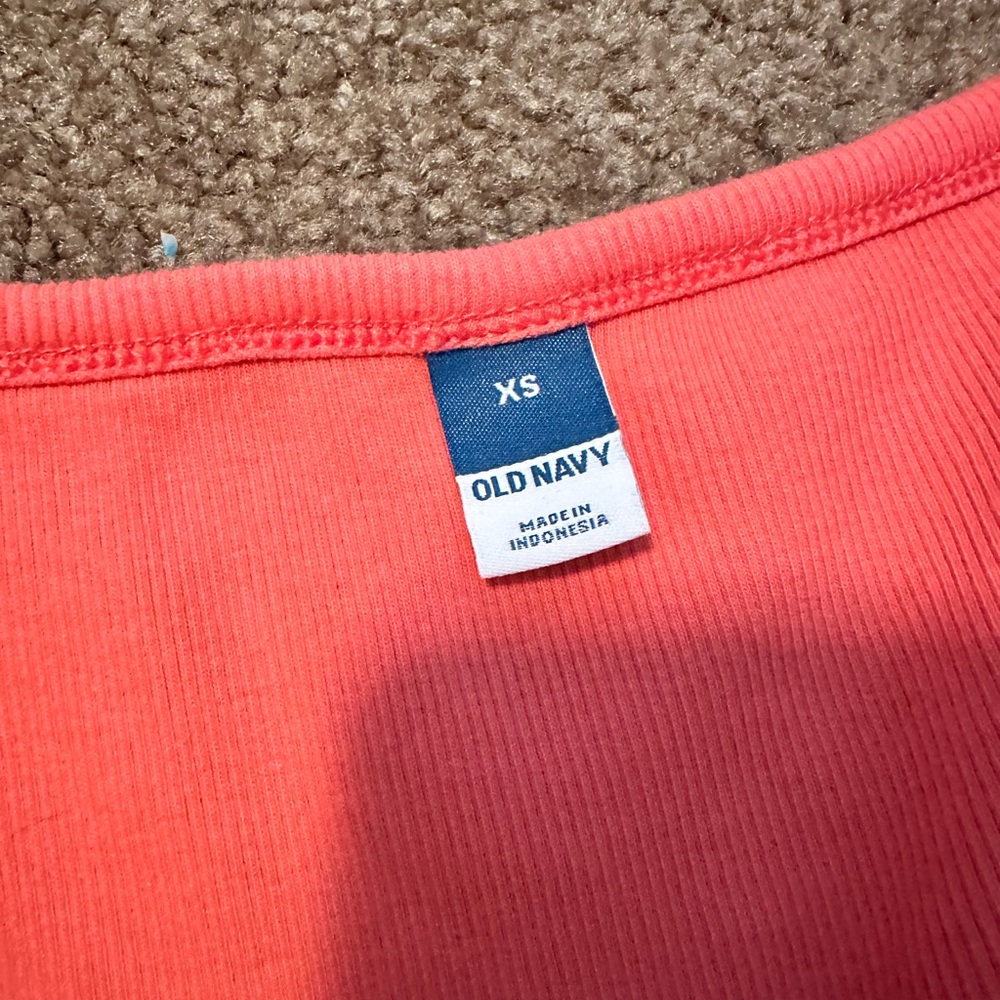 Old Navy Ruffled Sleeve Tank Tops - Blue and Coral - Picture 4 of 4